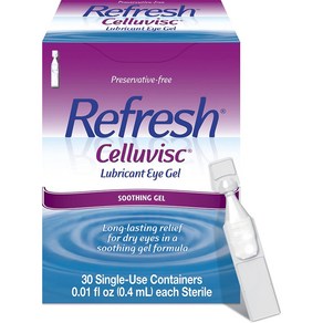 Refesh Celluvisc Lubicant Soothing Eye Gel 0.01 Refesh Celluvisc 윤활제 수딩 아이 젤 0.01온스 일회용 바이알 상자, 1개