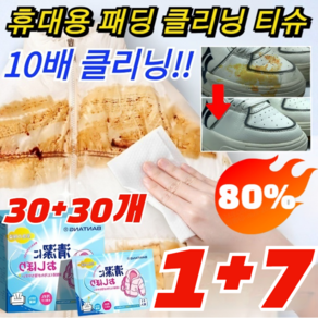 1+1 [10배 오염제거!!] 휴대용 의류 얼룩제거 물티슈 패딩 클 티슈 필수 워싱 고농축 강력 얼룩제거제, {