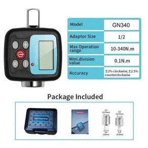 전문 디지털 토크 렌치 전자 토크 렌치 토크 어댑터 자전거 자동차 수리 수공구 세트 14 인치 38 인치 12 인치 GN340, 1개