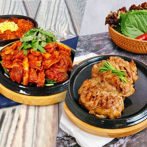 천지푸드 100% 닭다리살 숯불 양념닭갈비 간장닭갈비, 1kg, 2개, 양념닭갈비+간장닭갈비