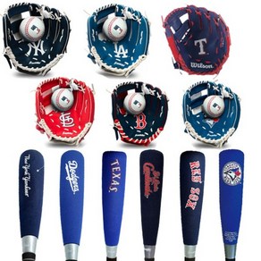 MLB 어린이 야구세트 아동야구용품 (야구글러브1+폼배트1+폼볼) 구단선택, 보스턴