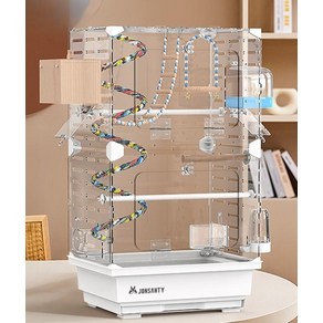 아크릴 앵무새 케이지 악세서리 포함 대형 투명 새장 빌라 애완 동물 조류, L-대형, 02.블랙 패키지 소형, 1개
