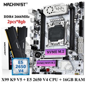 Machist X99 키트 마더보드 LGA 2011-3 제온 CPU E5 2640 V4 DDR4 2*8GB RAM 2133MHz 메모리 콤보 NVME, 01 마더 보드 + CPU + RAM