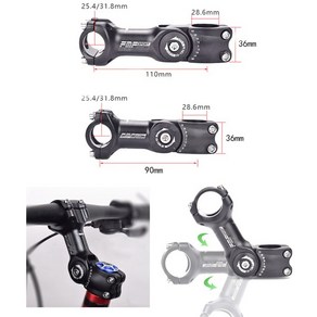 핸들업 각도조절 핸들높이조절 스템 25.4mm 31.8mm 전동킥보드 및 자전거 핸들스템, 1개