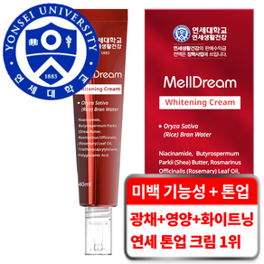 연세생활건강 멜드림 3중 미백 기능성 진정 보습 화이트닝 쌀 톤업 크림, 1개, 40ml