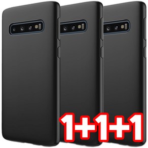 벌크온 1+1+1 갤럭시 S10 플러스 5G S10e 블랙 핏 무광 지문방지 슬림 젤리 케이스