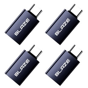 블레이즈 C타입 젠더 USB A TO C 젠더 USB3.2 GEN1 5Gbps 3A, 항공 알루미늄 소재, 4개 셋트, 블루 블랙, 1개