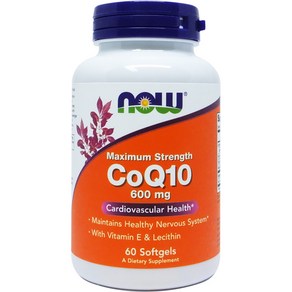 Now Foods 나우 푸드 코큐텐 코엔자임 큐텐 600 mg 60 소프트젤, 1개