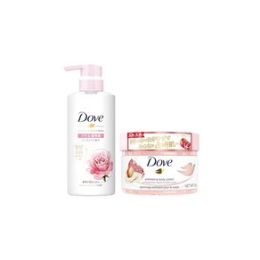 세트 구매 각질 케어 세트 Dove 도브 석류&시어버터 크리미 스크럽 바디 본체 298g + Dove 더브 바디워시 발효 & 뷰티 시리즈 윤기&감 바디워시 펌프 480g