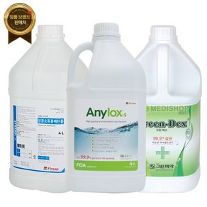 애니록스 4L Anylox-s 99.9%소독제 살균제 무독성 알콜 에탄올 과산화수소 살균소독제 환경부 안전기준적합확인, 그린덱스 4L, 1개