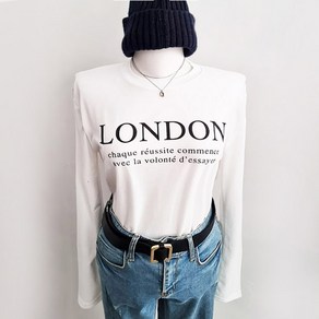 (3colo)LONDON 데일리 여성 라운드 긴팔 티셔츠