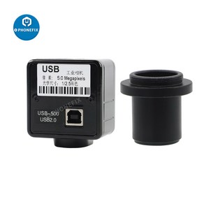 쌍안 카메라 산업용 삼안 드라이버 C 마운트 프리 현미경용 5MP 디지털 0.5X 렌즈 카메라 USB CMOS 현미경 접안, 2.Set C, 2.Set C