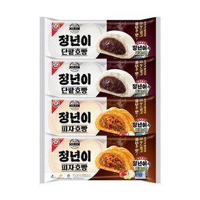 정년이 호빵 팥호빵(4입) X2 + 피자호빵(4입) X2 겨울간식 뜨거운 호빵, 1.464kg, 1세트