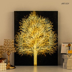 아트조이 DIY LED 보석십자수 (캔버스형) 골든트리 (리뉴얼) 40x50cm, 1개