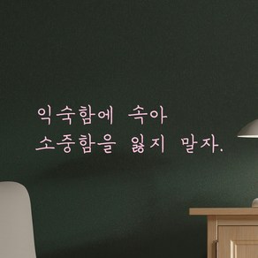 모노먼트 손글씨 감성 레터링 스티커 - 익숙함에 속아 소중함을 잃지 말자