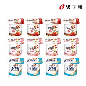 빙그레 요플레 딸기+복숭아+클래식 85g 12개