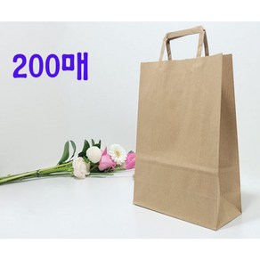 트리플러스 쇼핑백 크라프트 무지 종이가방 크라프트쇼핑백 200매, 중 200매(26*9*36cm)