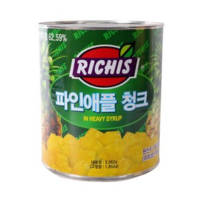 리치스 업소용 대용량 파인애플 청크 3kg, 1개