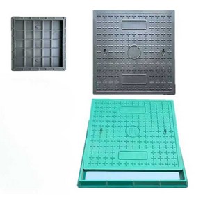 맨홀뚜껑 원형 커버 플라스틱 정화조 라운드 배수구 사각 고무판, 1. 300x30 원형 세트, 1개