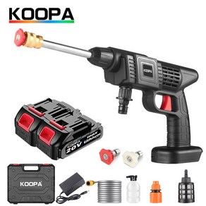 KOOPA TOOL 무선 고압차 워셔 스프레이 물총 휴대용 세차용 압력청소기 정원 청소기, 1개