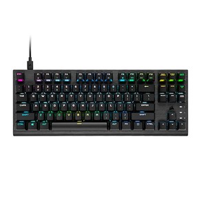 커세어 K60 RGB PRO TKL OPX 광적축 텐키리스 게이밍 기계식 유선 텐키리스 키보드, 블랙, RGP0140, 적축