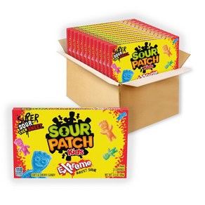 SOUR PATCH 사워패치 익스트림 사워 부드럽고 쫄깃한 캔디 12팩 3.5온스 박스, 12개, 99g