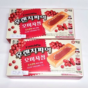 64겹의 파이위에 상큼한 오미자쨈이 가득 해태 후렌치파이 오미자청 (사탕증정), 2개, 192g