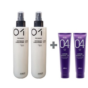 아모스 소프트닝 컨디셔너 250ml x2(500ml) +휴대용 컬링에센스 40ml x2(80ml) 증정, 2개