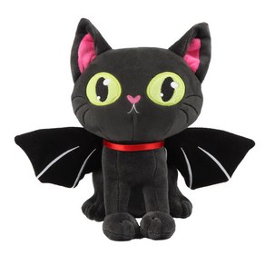 검은 박쥐고양이 할로윈 동물 봉제 장난감 재미있는 인형 소년 소녀 동반 크리스마스 및 선물 28cm, Black, 1개