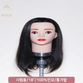 [유로사] 국가고시용 18인치 통가발 미용 마네킹 인모100% 여자 UME-100