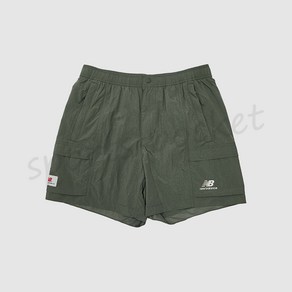 뉴발란스 NBNVD22513 카키 UNI 우븐 포켓 4.5부 숏팬츠(STANDARD FIT) 남여공용 남자 여자 커플 반바지