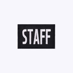 STAFF 검정+흰색 BW85 - 오버로크 벨크로 마크 약장 와펜 자수 가드 안전 보안 스태프