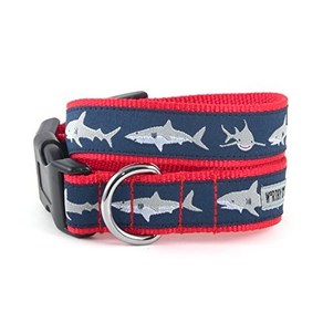 The Wothy Dog Jaws Shak Patten Adjustable Designe 가치 있는 개 턱 상어 패턴 조절 가능한 디자이너 애완견 목걸이 파란색, 1개