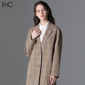 EnC [EnC] 클래식 체크 롱 재킷