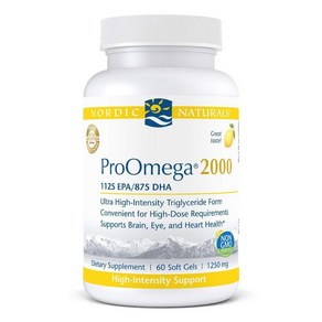 Nodic Natuals PoOmega 2000 레몬 맛 - 90 소프트 젤 2150 mg 오메가3 45인분, 90정, 1개