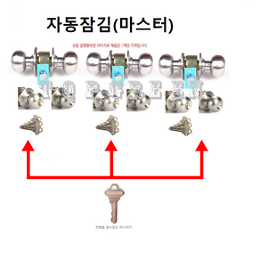 탑그린상품 공통키 마스터키 동일키 쌍둥이키 호텔락 철문용 방화문 실린더 도어락 열쇠 현관정, 1개