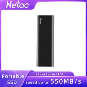 외장 SSD USB3 2 드라이브 휴대폰 1TB 500GB 2TB 휴대용 250GB SATA MB/s C타입 550 태블릿 Netac 노트북용 디스크 하드, 1개