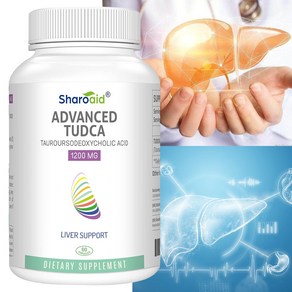 TUDCA 간 지원 보조제 1200mg - 제3자 테스트 완료 - 간 디톡스 클렌징을 위한 담즙염 - 고강도 포뮬러 - 간 담낭 신장 건강을 위한 채식 캡슐, 2개