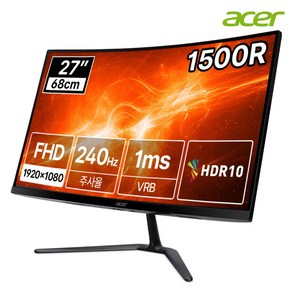 [한성] 에이서 니트로 ED270 X2 27인치 FHD 240Hz 1500R 커브드 1ms 게이밍 모니터 무결점, MM.TY8SJ.001, 68.58cm