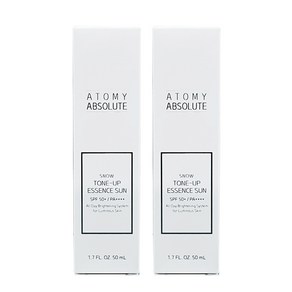 [ATOMY] 애터미 앱솔루트 스노우 톤업 에센스 썬스크린 썬크림 50ml, 2개