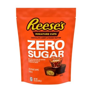 리세스 무설탕 슈가제로 초콜렛 REESE'S Zero Sugar Mini Chocolate Peanut Butter Candy 15.5oz Bag (439g)