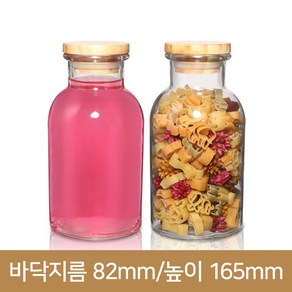 유리병 원형허브 500ml 나무콜크 (K), 1개, 1개