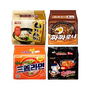 삼양 삼양라면 120g x 5p + 불닭볶음면 140g x 5p + 짜짜로니 140g x 5p + 나가사끼짬뽕 115g x 5p, 1세트