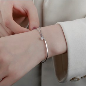 [925 Silve] 델리아 구슬 체인 뱅글 팔찌 데일리 레이어드 하이엔드 은 실버 고급 우아한 주얼리