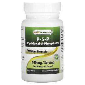 베스트내추럴스 Best Natuals P-5-P(피리독살-5-포스페이트) 120정(정당 50mg), 1개, 120정