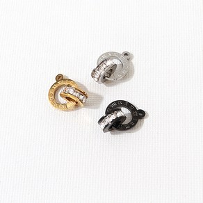 비즈아이 [8-026-17]써지컬스틸 펜던트 큐빅투링고리 10x15mm 1개