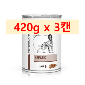 로얄캔닌 헤파틱 독 로프 인 캔 420g x 3개 습식사료 / 간질환 관리, 1세트