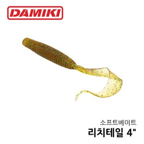 다미끼 루어 다운샷 광어 우럭 배스 웜 리치테일 102mm 108, 혼합색상, 3g