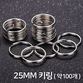 25mm 키링 (열쇠고리 링) 약100개, 100개, 실버