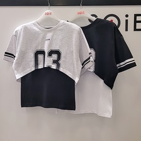 [소이] NC인천점 #24년 여름신상# 나시티+ 크롭티** 5부 블록코어 레이어드 세트티